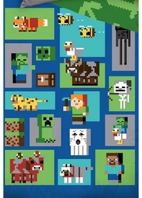 Minecraft Figure gyerek ágyneműhuzat, 140 x 200 cm, 70 x 90 cm