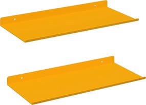 vidaXL Lebegő polc 2 pcs Mustár sárga 40 x 18 x 2,5 cm Acél
