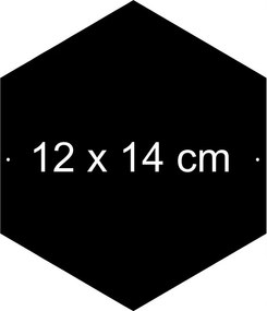 Hexagon fém tábla mágnes sokszög Mágneses Fekete 14cm