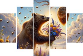 Kép - Medve és méhek (150x105 cm)