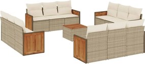 vidaXL 13 részes bézs polyrattan kerti ülőgarnitúra párnákkal