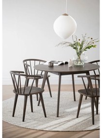 Sötétbarna kerek étkezőasztal tölgyfa dekorral ø 115 cm Yumi – Rowico