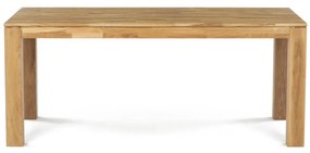 Étkezőasztal 180x90x75, tömör fehér tölgy, olajos felületkezelés, 10x10 cm-es lábak