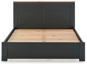 Fekete franciaágy ágyráccsal 160x200 cm Akira – Marckeric