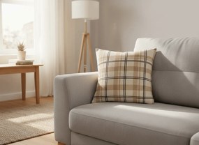 Mikroplüss párnahuzat PLAID 45x45 cm, krémszínű