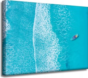 Vászonkép Kék csónak Hullámok Víz Óceán 40x30 cm