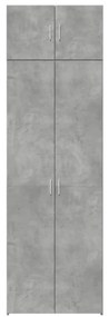 betonszürke szerelt fa tárolószekrény 70 x 42,5 x 225 cm