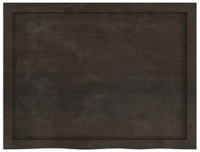 sötétbarna kezelt tömör tölgyfa fali polc 80x60x(2-6) cm