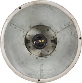 Ezüstszínű kerek ipari függőlámpa 25 w 19 cm e27