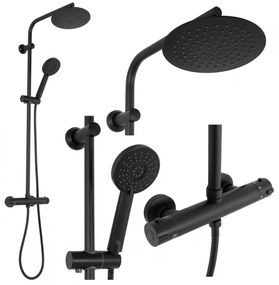 REA-P8804 - BLISS zuhanykészlet termosztátos csapteleppel, matt fekete