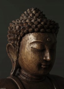 Poszter 20,5x28,4cm Buddha arc szobor, Assaf Frank