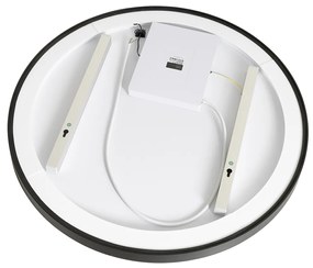 Fürdőszobai tükör fekete 70 cm LED-del, 3 lépésben dimmelhető, érintőgombos, kerek - Miral