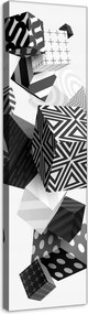 Vászonkép 45x145 Geometriai absztrakt kocka fekete-fehér minták