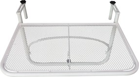 Outsunny Erkélyi Függő Asztal - 3 Szinten Állítható, Fém, Időjárásálló, 60 x 56,5 cm, Fehér | Aosom