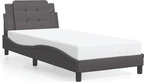 vidaXL szürke műbőr ágykeret matrac nélkül Zadar 90 x 200 cm