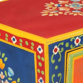 kézzel festett tömör mangófa kisszekrény ajtókkal 53x30x74 cm