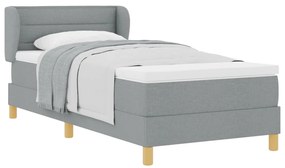 Boxspring Ágy Matrac Közepes Szürke 80x200 cm Szövet