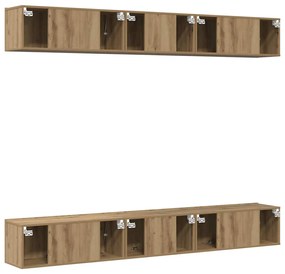 TV szekrény garnitúra 6 pcs kézműves tölgy 80 x 30 x 30 cm