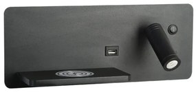 Immax 08288L-LED fali lámpa polccal, USB-vel és vezeték nélküli töltővel, LED/3W