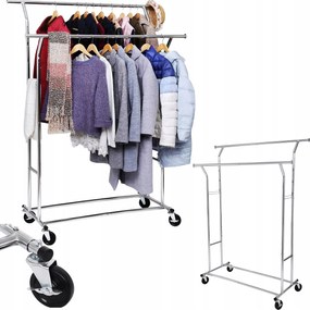 Kerekes Ruhaakasztó Álló Nagy Dupla Állítható Szélesség