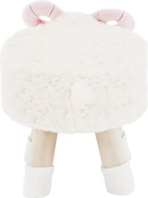 Zsámoly bárány alakban, Velvet szövet fehér/rózsaszín/természetes, LOLA