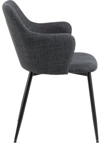 Antracitszürke kárpitozott étkezőfotel szett 2 db-os Ilsa – Actona