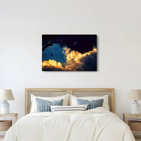 Ejtőernyős a felhőkben képe (90x60 cm)