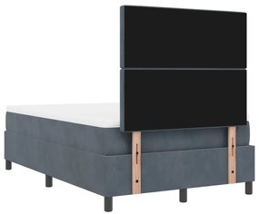 Boxspring Ágy Mattal &amp; LED Sötétszürke 120x190 cm Bársonyos
