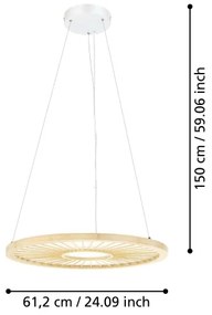 Eglo 390297 - LED Dimmelhető csillár zsinóron DEHESA LED/36W/230V 4000K