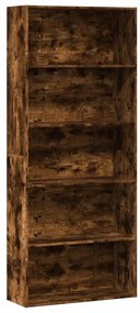 füstös tölgy színű szerelt fa könyvszekrény 80 x 30 x 189 cm