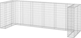vidaXL horganyzott acél gabionfal szemeteskukákhoz 325 x 100 x 110 cm