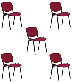 ISO New Tárgyalószék Bordó 5 Darab N