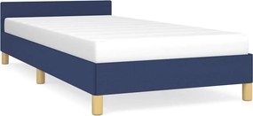 vidaXL kék szövet ágykeret fejtámlával matrac nélkül 100 x 200 cm