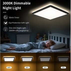 Brilagi - Dimmelhető LED világítótest ULTRA SLIM LED/18W/230V 30x30 cm fekete + távirányító