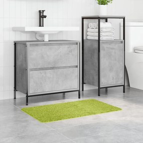 Fürdőszobai Szőnyeg Négyszögletes Zöld 50x80 cm Poliészter Csúszásgátló