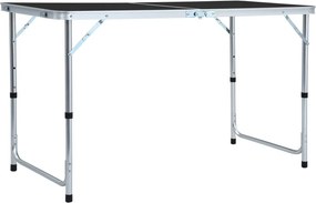 vidaXL összecsukható szürke alumínium kempingasztal 120 x 60 cm