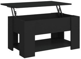 Fekete szerelt fa dohányzóasztal 79 x 49 x 41 cm