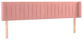 rózsaszín bársony LED-es fejtámla 203x16x78/88 cm