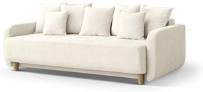 Krémszínű kinyitható tárolóhelyes kanapé 231 cm Elen – Micadoni