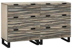 Oldalszekrények 2 pcs Fehér 60 x 33.5 x 75 cm tömör mangófa