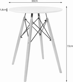 Fehér étkezőasztal OSLO 60x60