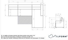 Világosbarna kinyitható tárolóhelyes moduláris sarokkanapé (jobb oldali) Lulu – Miuform