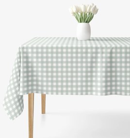 Goldea szögletes terítő 100% pamutvászon - zsálya színű kockás 100 x 100 cm