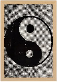 Poszter Keret Fa Harmónia Egyensúly Yin Yang Raszter Grafika 40x60