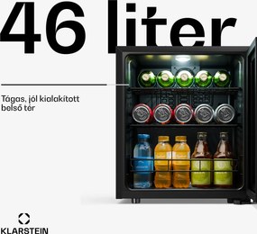 Klarstein Bevora italhűtő | 51,5 x 48 cm | LED belső világítás | Fekete