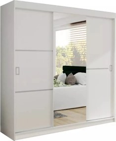 Bill 2 200 Tolóajtós Szekrény 200cm, Fehér