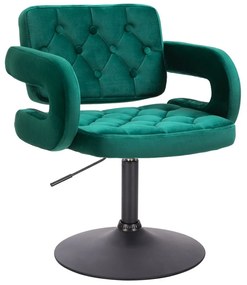 HR8403N Sötétzöld modern velúr szék fekete lábbal
