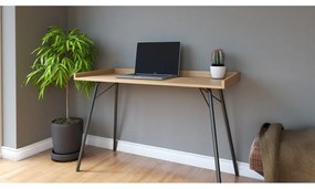 Rayburn íróasztal tölgyfa dekoros asztallappal 52x115 cm - Woodman