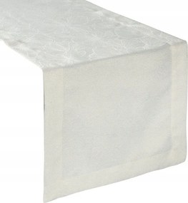 Futópad abrosz dekoratív Lilian 40x140 krém arany jacquard levél mintás