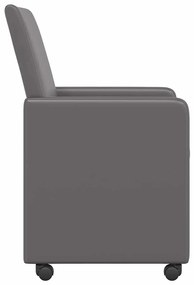 vidaXL Kerekes Étkező Székek 2 pcs Szürke 57 x 66 x 94 cm Műbőr